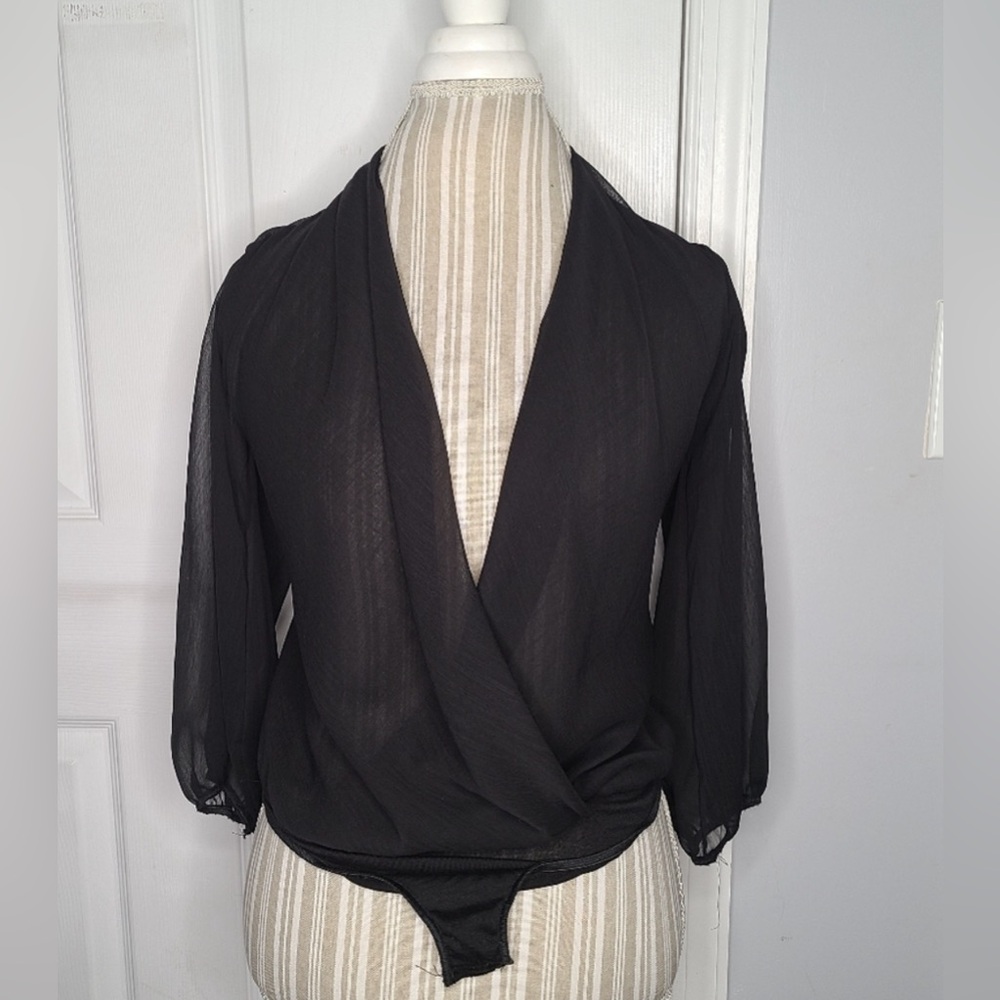 Black, sheer bodysuit